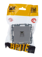 BRITE Розетка компьютерная RJ45 кат.5E РК10-БрА алюминий IEK