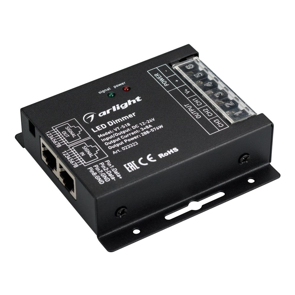 Диммер VT-S18-3x8A (12-24V, ПДУ Стик 12кн, RF) (Arlight, IP20 Металл, 3 года) 023323