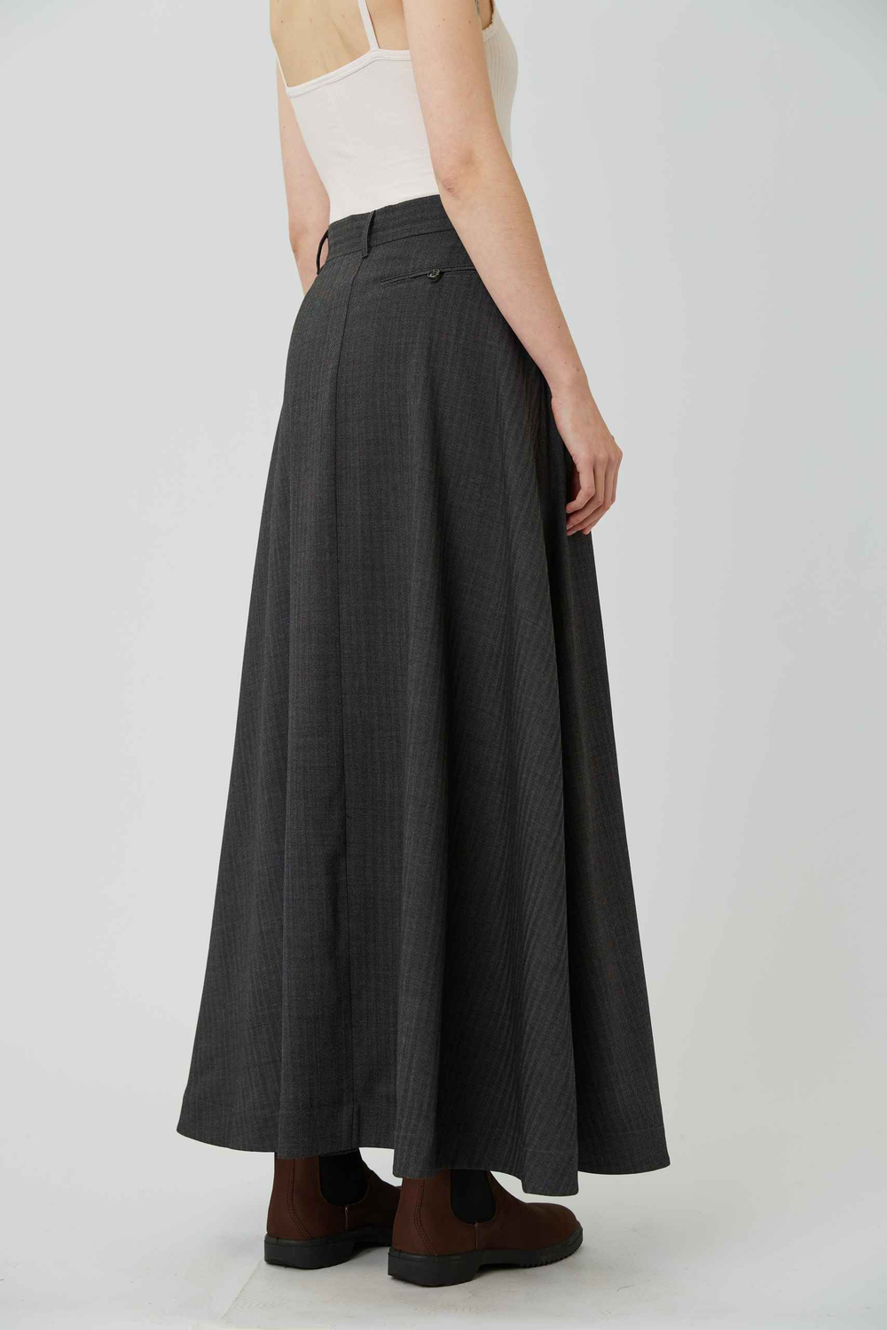 Юбка макси из шерсти в елочку