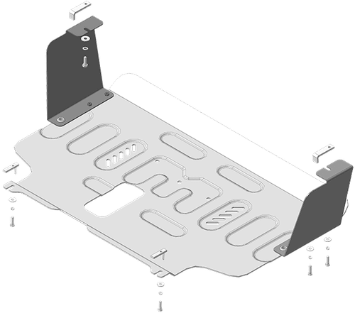 Защита картера двигателя, КПП. 4 мм, Алюминий для Ford Tourneo Custom 2023-н.в., Motodor.340702
