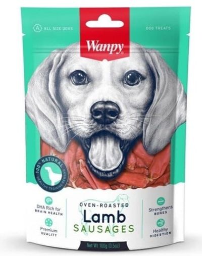 Лакомство для собак Wanpy Dog сосиски из мяса ягненка 100 г