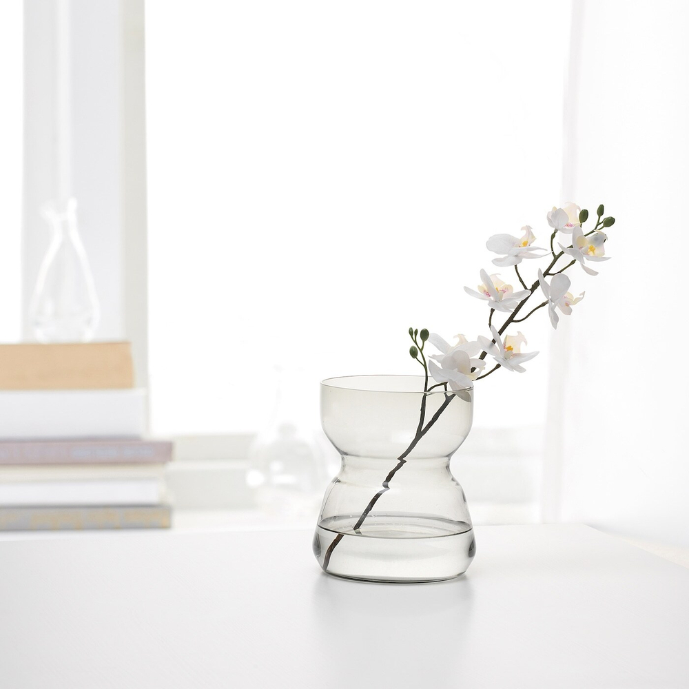 IKEA OMTÄNKSAM  (ИКЕА ОМТÄНКСАМ)  -  Ваза, светло-серый, 18 см