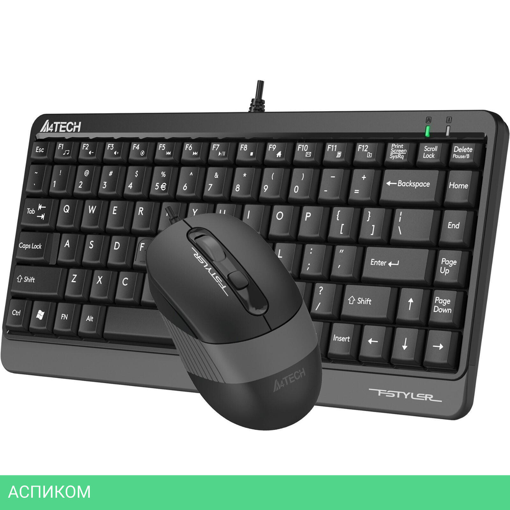 Набор периферии A4Tech Fstyler F1110 Grey черный/серый