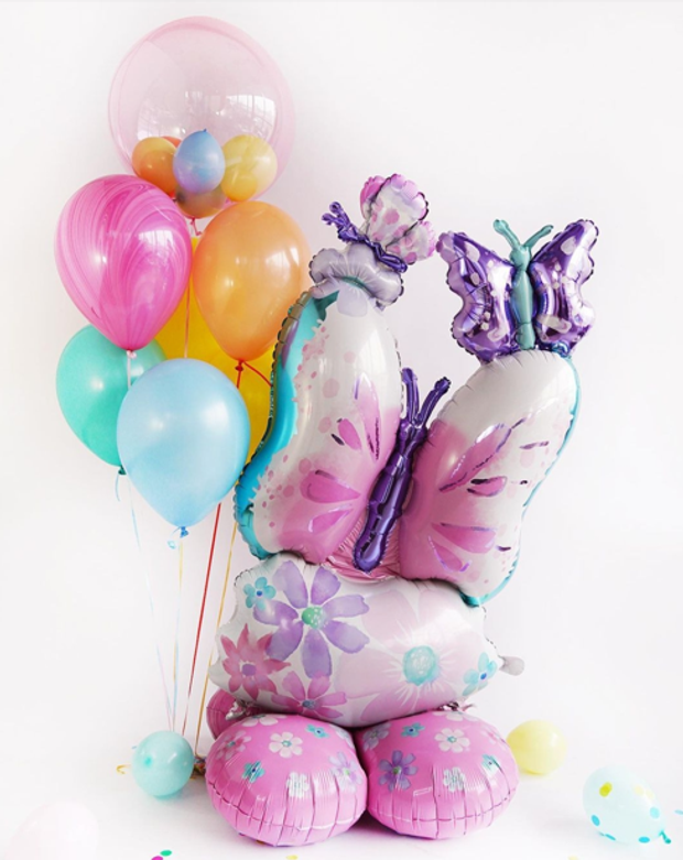 АN Шар фигура ПОД ВОЗДУХ "Бабочки нежные" 28"/71 см х 44"/111 см