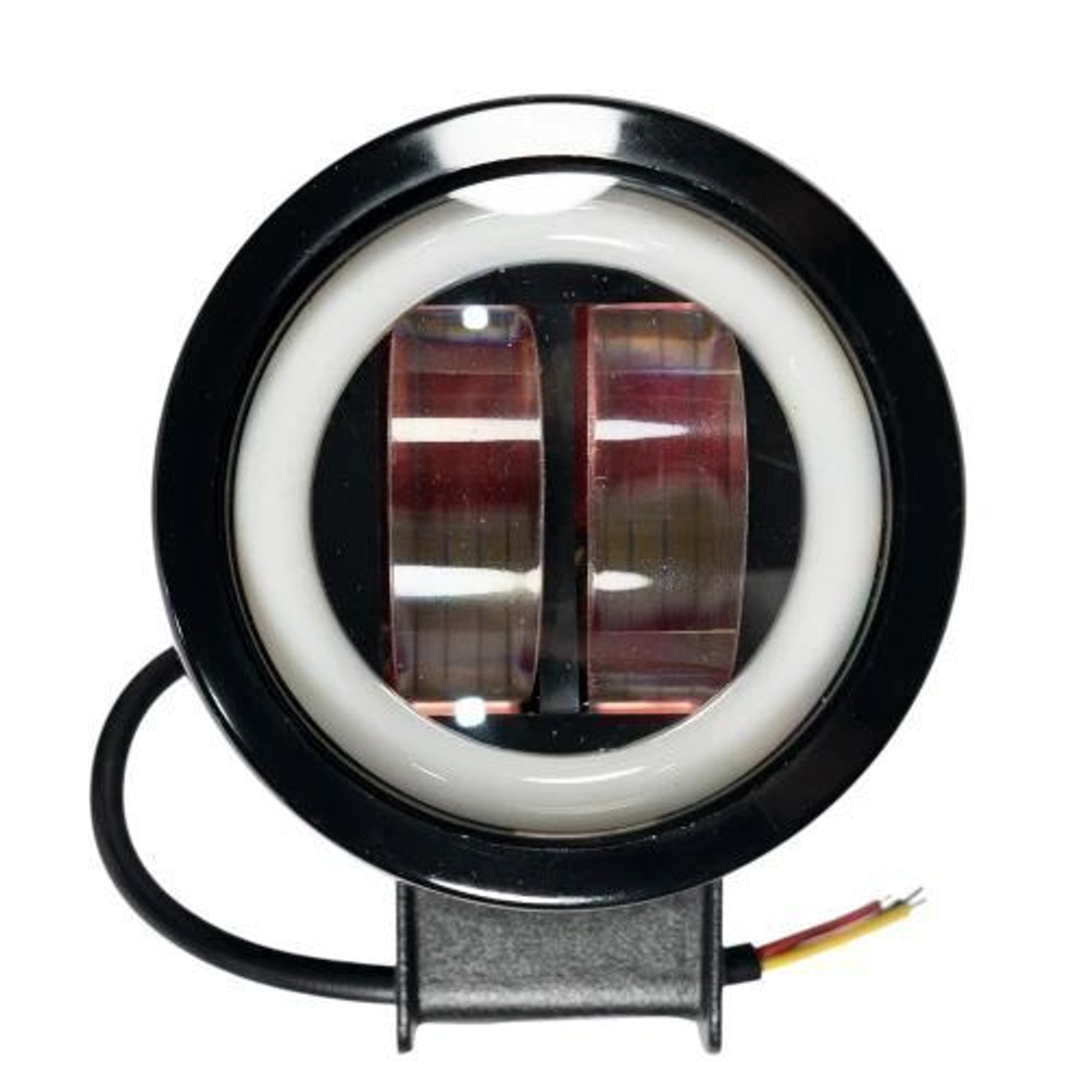 Фара 9-30V линзовая 2 диода круг