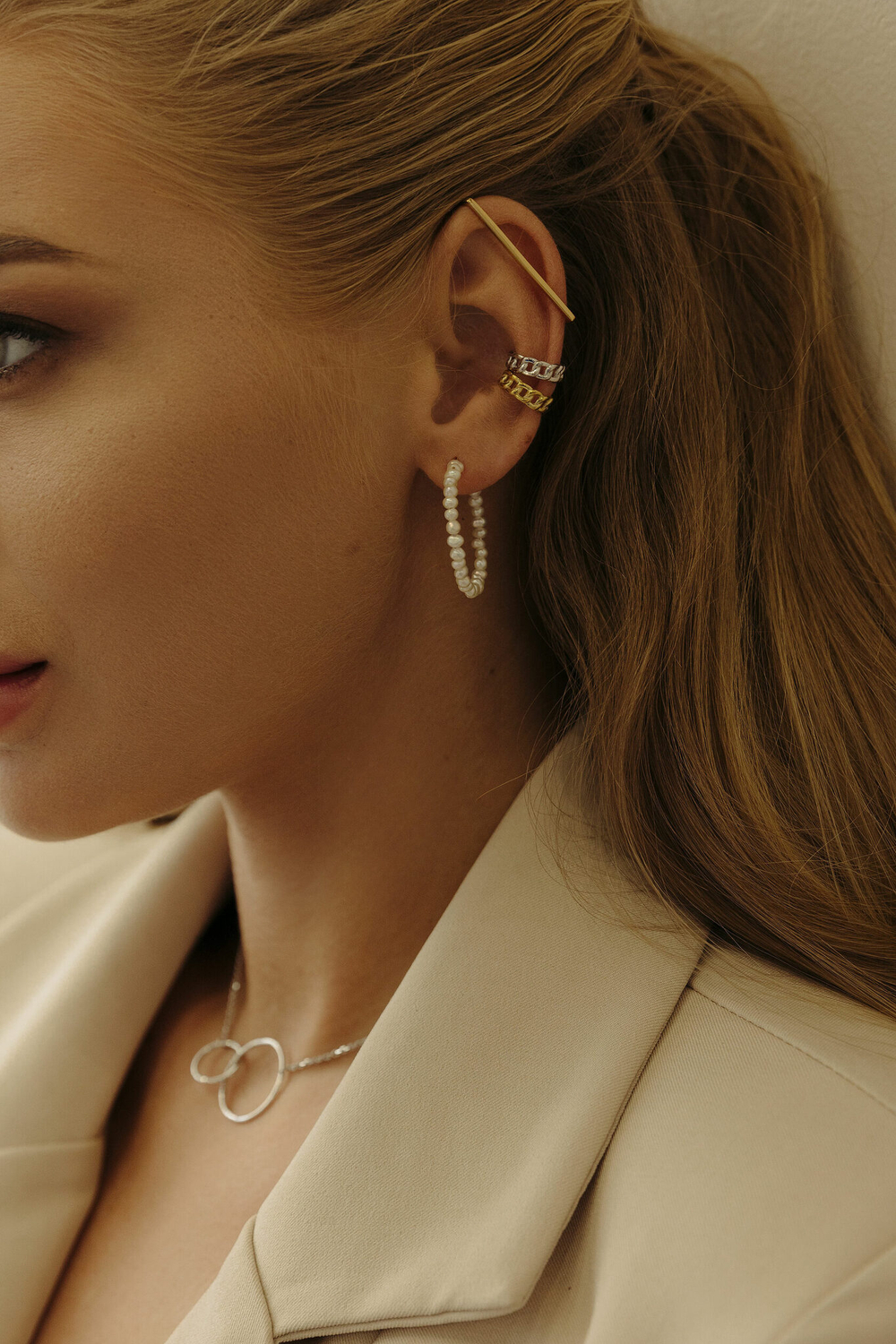 Кафф "Прямоугольник" в золочении