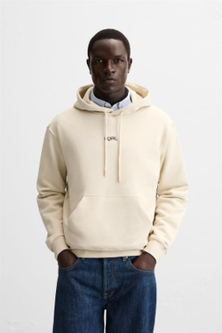 ZARA ХУДИ С ПРИНТОМ, ЭКРЮ