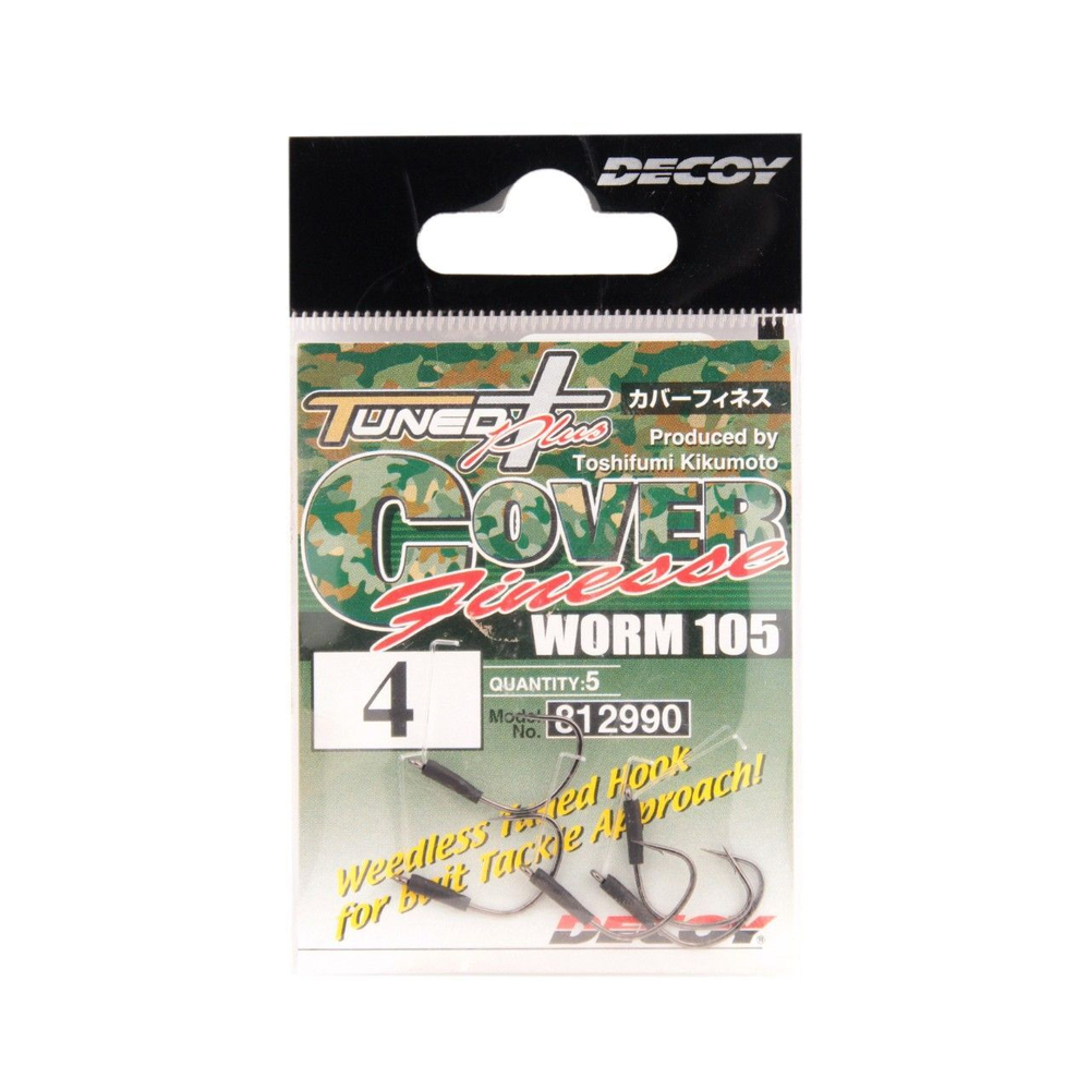 Крючок Decoy одинарный Worm 105 Cover Finesse #4 (в упаковке 5 штук)