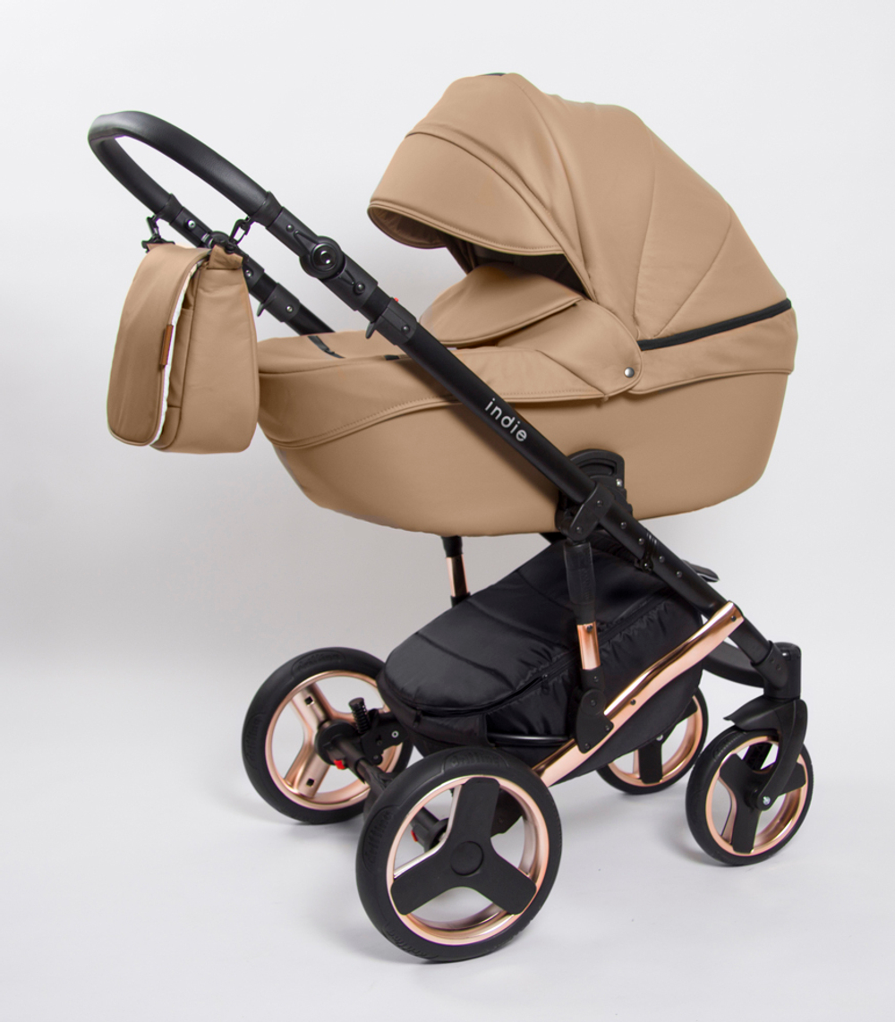 Коляска Peppy Indie 2в1 ECO рама Miedz (Медная), цвет Beige