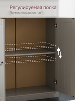 Тумба Индра 118.5x78.8x36.5, серая из МДФ, с ящиками, Dipriz
