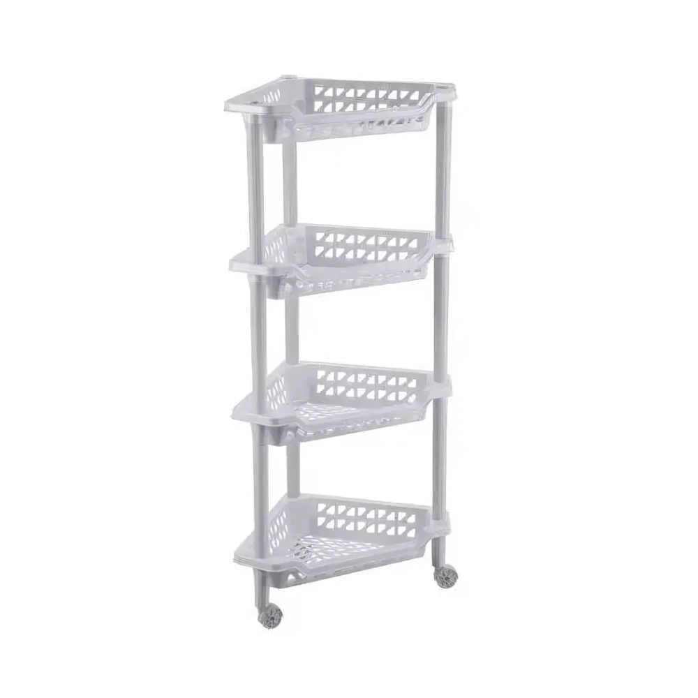 ЭТАЖЕРКА УГЛОВАЯ ТЕРЕЗА 4 ПОЛКИ 400Х270Х840 ММ (Светло-серый)