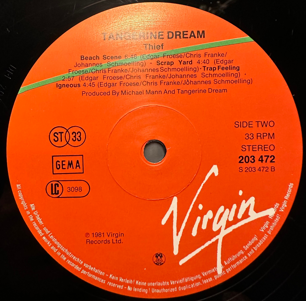 Tangerine Dream - Thief (Германия 1981г.)