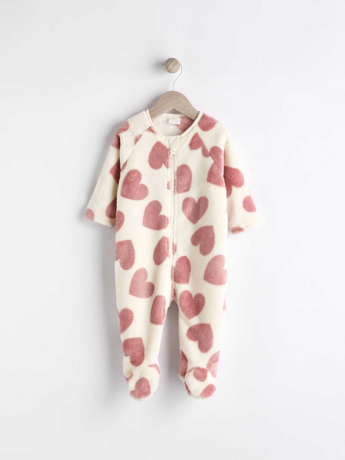 Комбинезон флисовый для малышей Next K79-436, Молочный, Розовый