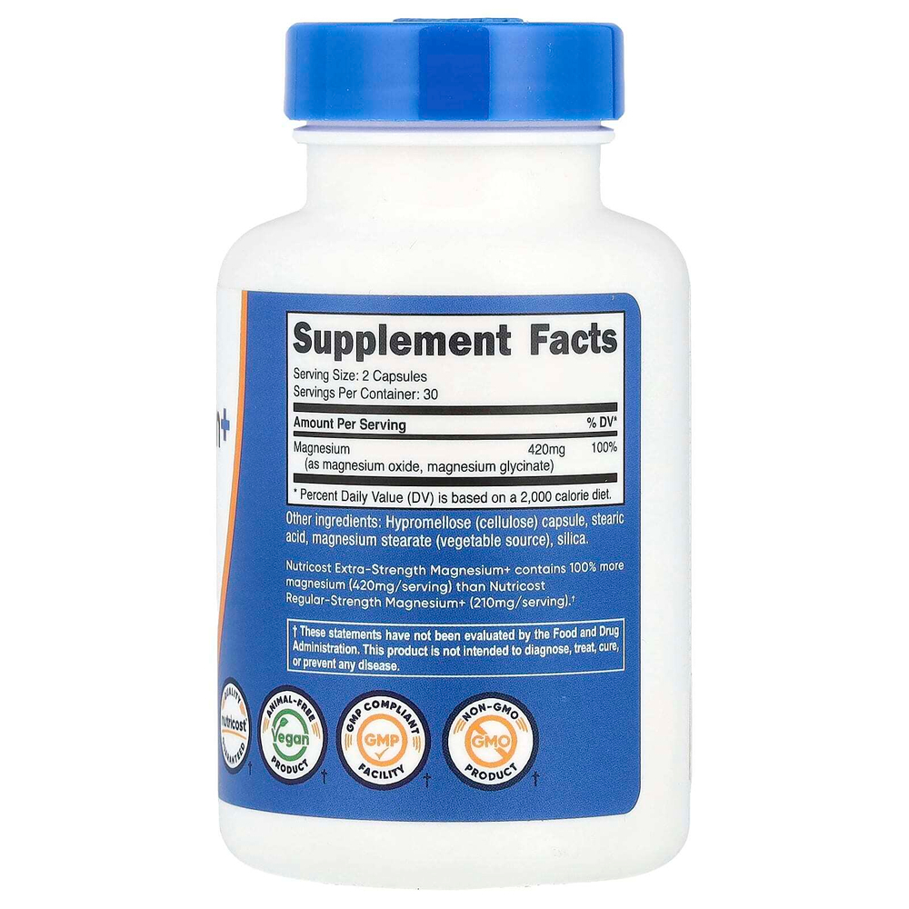 Nutricost, магний+, 60 капсул (210 мг в 1 капсуле)