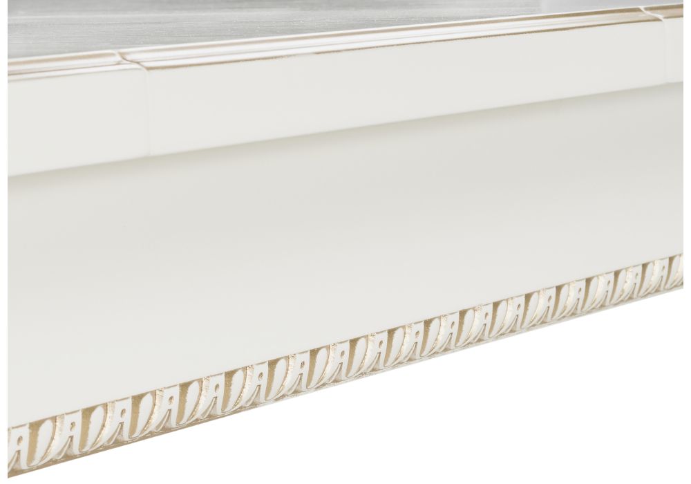 Деревянный стол Леджер 130(170)х75х77 слоновая кость / патина золото