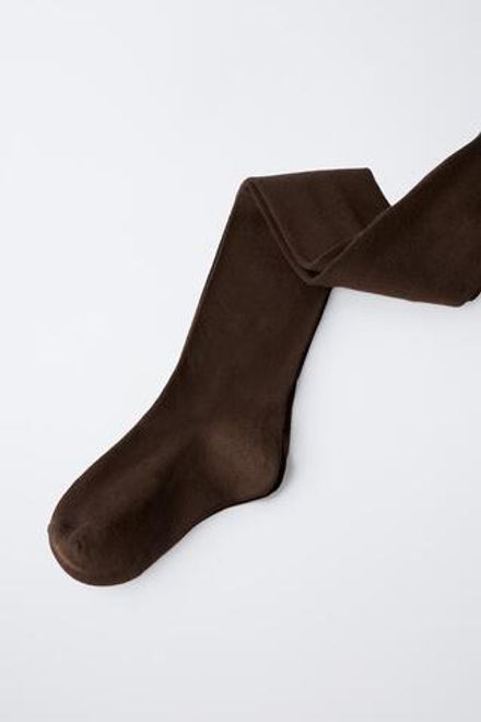 ZARA ОДНОТОННЫЕ КОЛГОТКИ, КОРИЧНЕВЫЙ