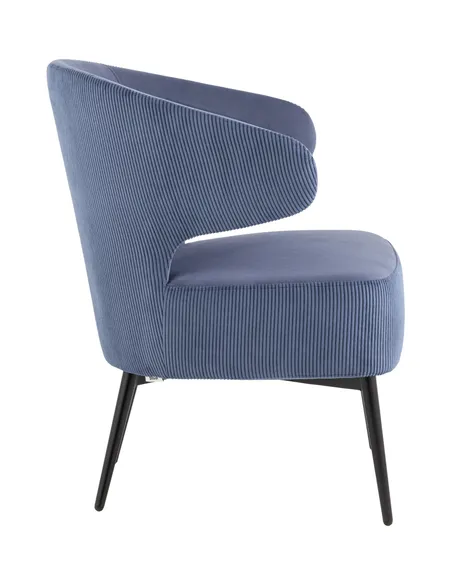 Лаунж-кресло Royal Stripes велюр синий