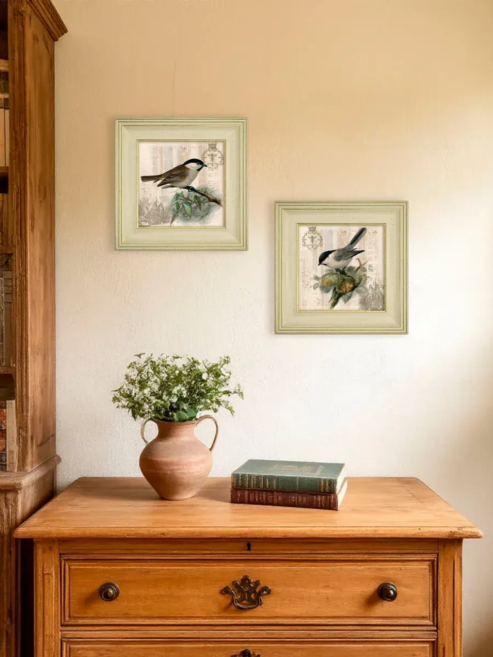 Картина интерьерная на холсте в раме "Птички" 30*30 см