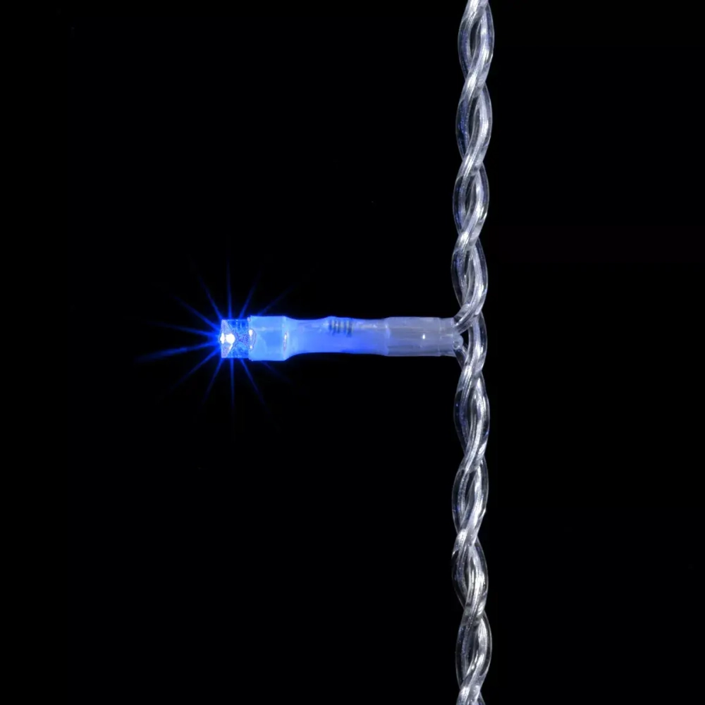 Светодиодный занавес 1*6 м., 600 синих LED ламп, прозрачный провод ПВХ, LTC (PCL601-10-2B)