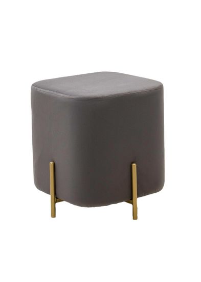 Пуф для гостиной OTTO, цвет Velutto 32 Антрацитовый, велюр / золотой каркас
