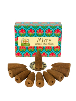 Благовония аромаконусы стелющийся дым Orkay Мирра Mirra, 35 г, 10 ароматических конусов, Индия