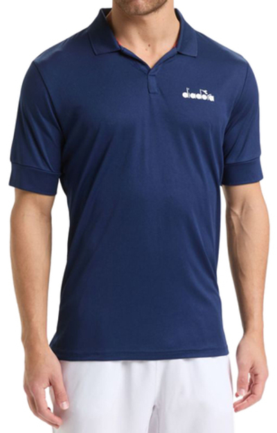 Мужское поло теннисное Diadora SS Core Polo - saltire navy