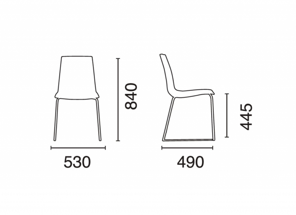 Стул прозрачный на полозьях Papatya X-Treme S Sled, хромированный, прозрачный