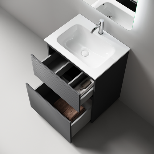 Тумба напольная Sancos Folk Floor 590х445х850, c двумя ящиками оснащенными доводчиками, Grey soft, арт.FL60FGS