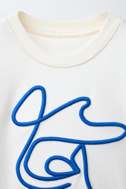 ZARA ФУТБОЛКА С ПРИНТОМ, БЕЛЫЙ