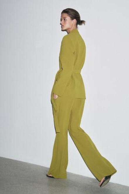 ZARA БРЮКИ FLARED — ZW COLLECTION, ОЛИВКОВЫЙ