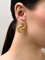 Серьги "Half ribbing" Gold