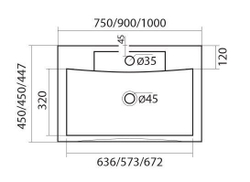 AM-LAV-1000-MR-FP Раковина из искуственного мрамора ДЛЯ МЕБЕЛИ BIANCHI