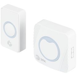 Звонок дверной ЭРА POLYCOLOR C100 беспроводной RGB подсветка белый 36 мелодий