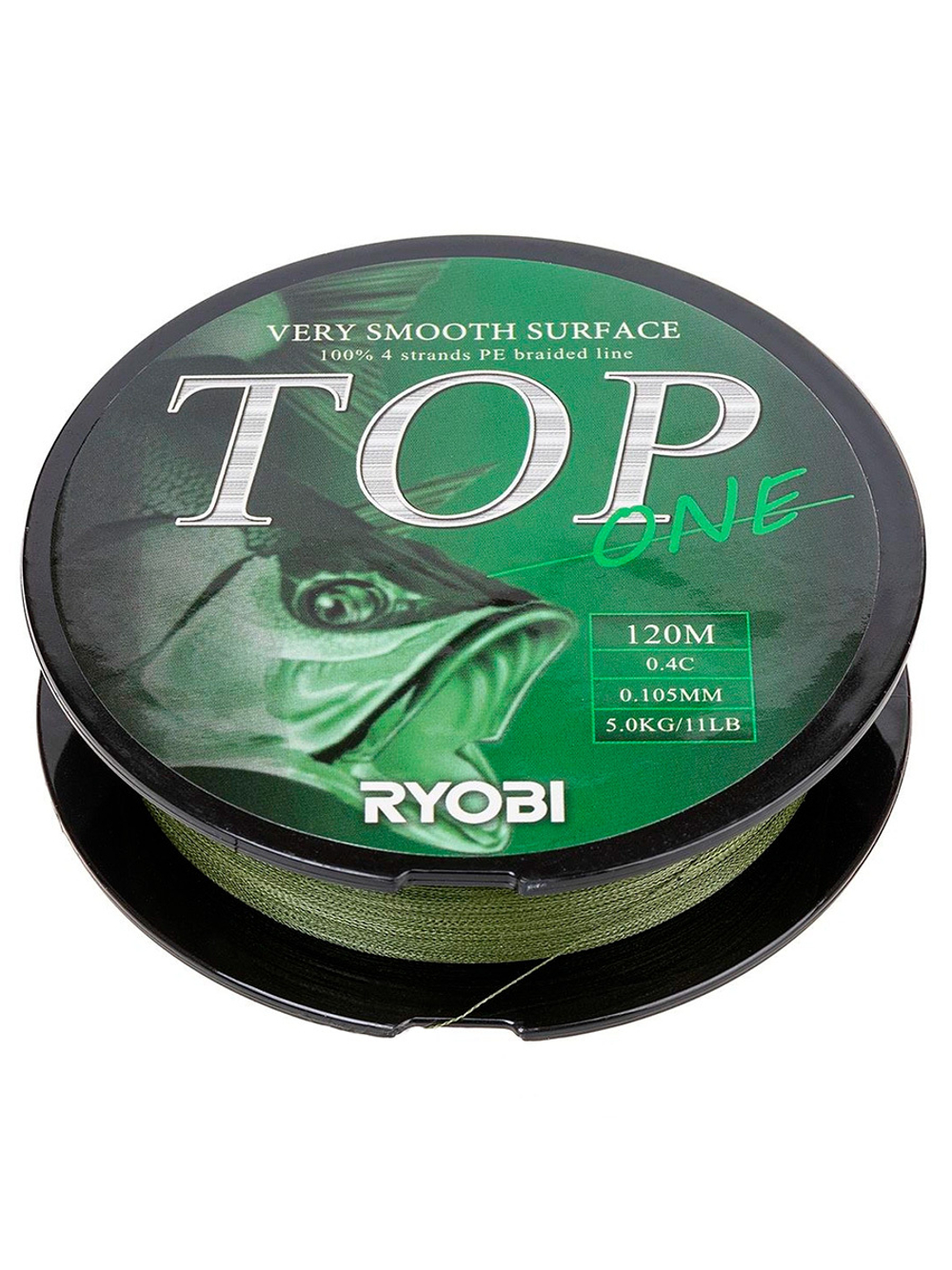 Шнур плетеный для рыбалки Ryobi TOP PE4X-120M Dark green 0.6/d-0.128mm