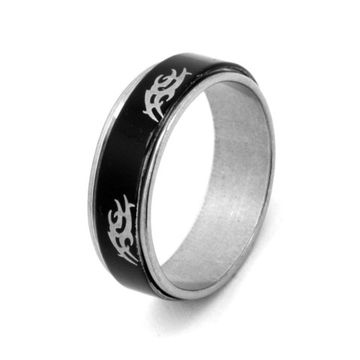 Кольцо стальное (68) "Узор"