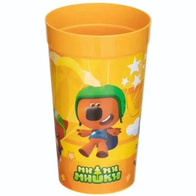 Стакан пластиковый 380мл «МИ-МИ-МИШКИ» оранжевый