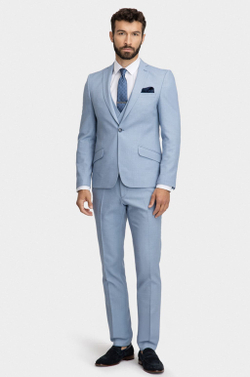 Мужской классический костюм (голубой) В56