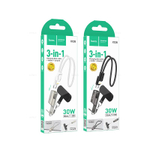 Hoco X126 Experto PD30W зарядный дата кабель ремешок Lightning (L=0.35M) (metal grey)