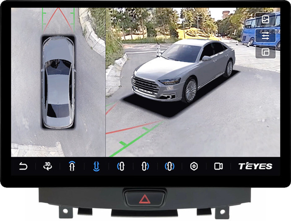 Магнитола для Infiniti EX35 2007-2009 - Teyes CC3-2K-360 монитор 13" 2K QLED на Android 10, 6Гб+128Гб, CarPlay, 4G SIM-слот, 4 камеры в комплекте