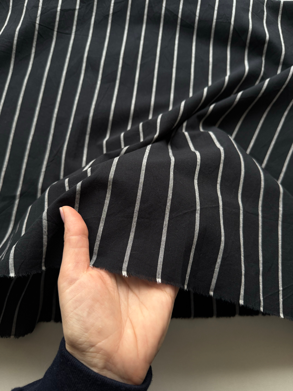 Вареный хлопок 250см. Вертикаль Черная