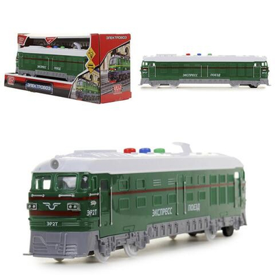 Модель ин. пласт. "Электровоз" 23см. свет-звук, коробка 1853392-R (72) (Технопарк)