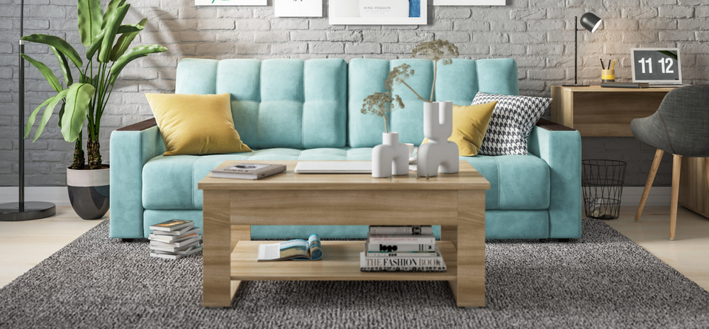 Диван Босс Велюр Монолит аква