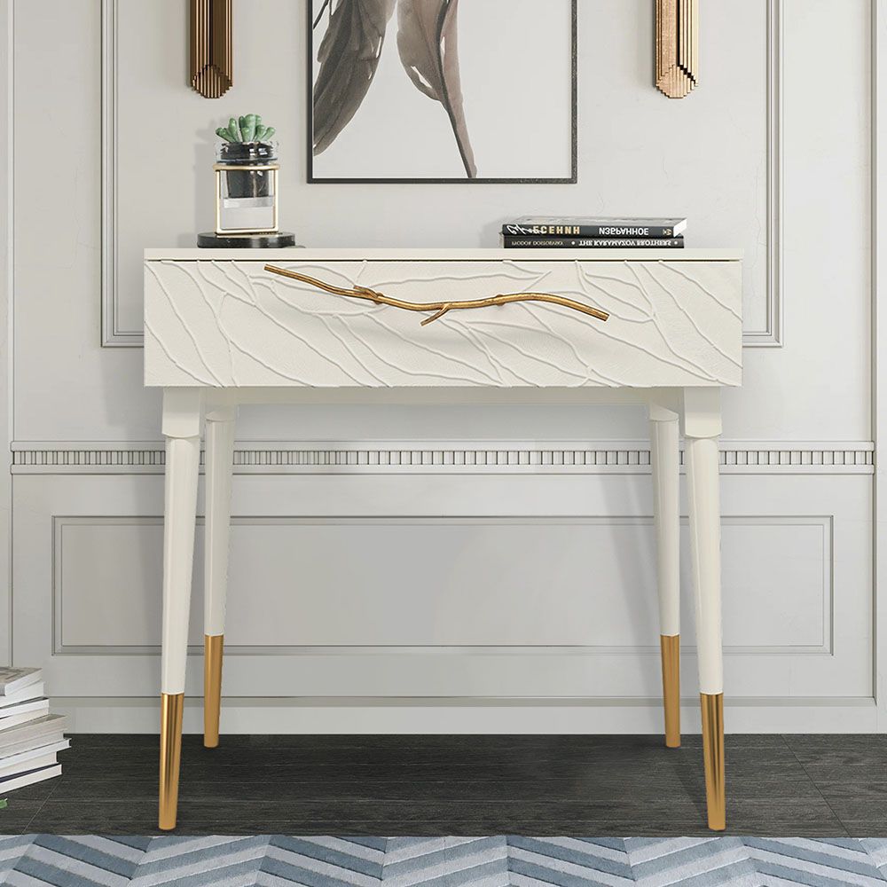 Консоль Арт Колор leaves Стайл Голд Кремовый белый