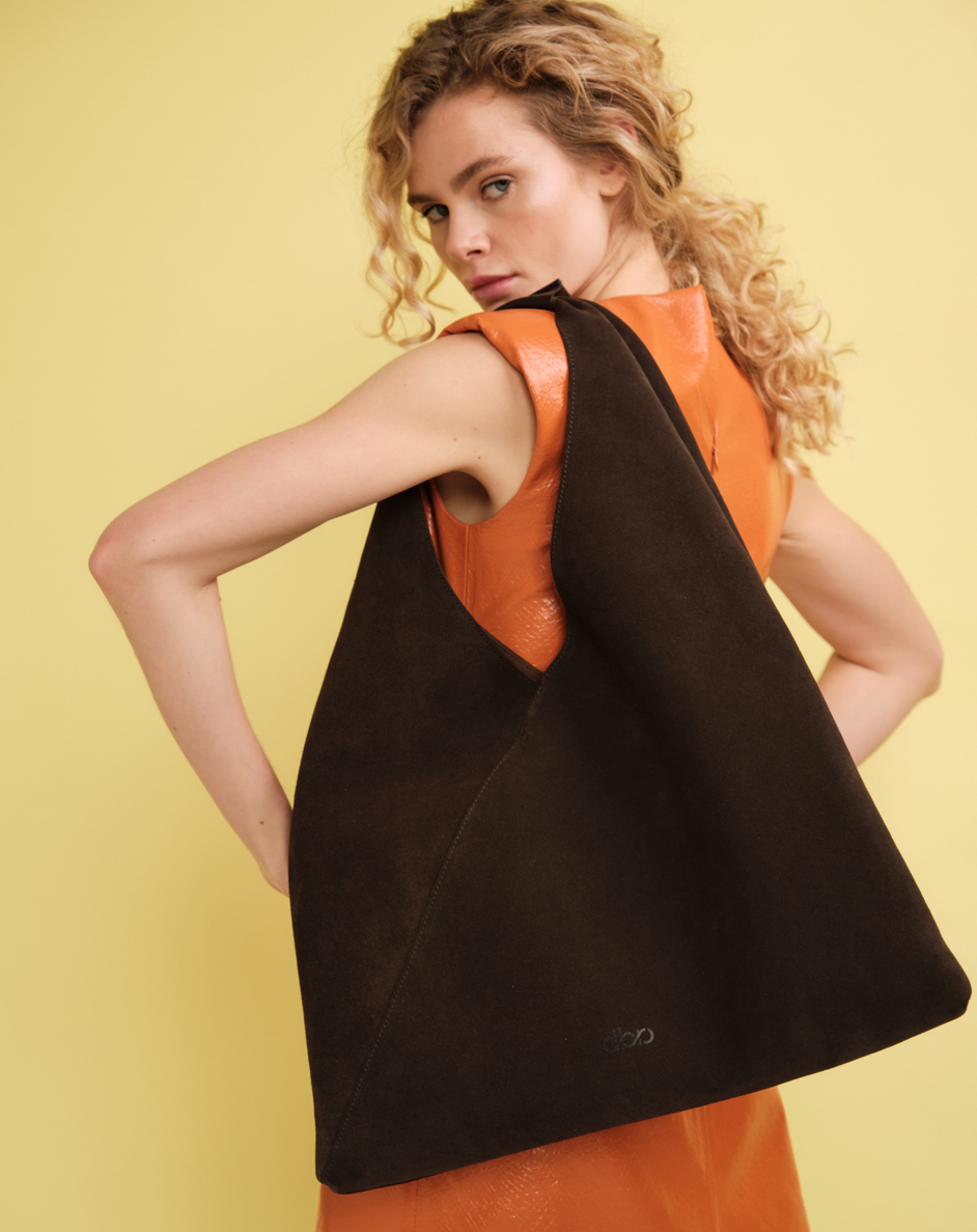 Замшевая сумка Luna DBR 31373 черный каштан