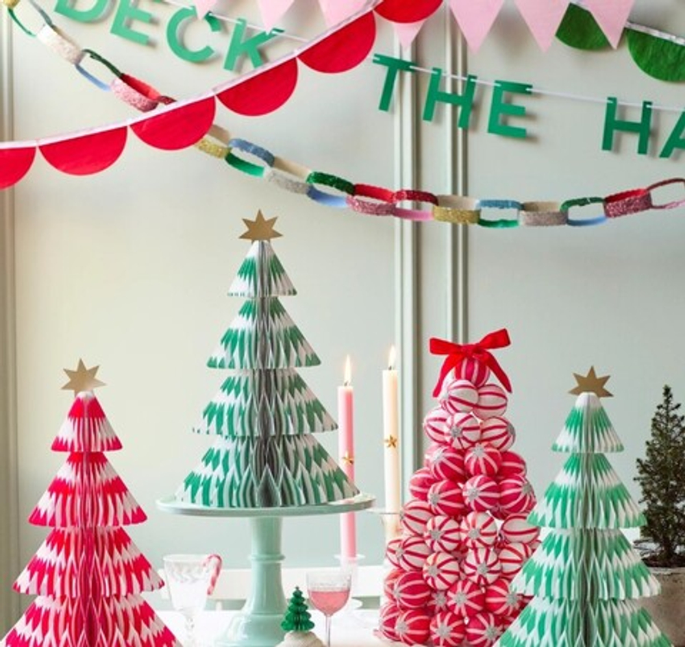 Новогодние полосатые ёлки 3 шт.