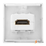 Розетка HDMI, 2 модуля, 1 гнездо, без индикатора, белая EKF
