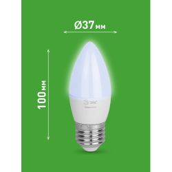 Лампа светодиодная ЭРА GREEN LINE LED B35-8W-865-E27 GL 8Вт свеча холодный свет E27 | Лампы cветодиодные Свеча (B/C)