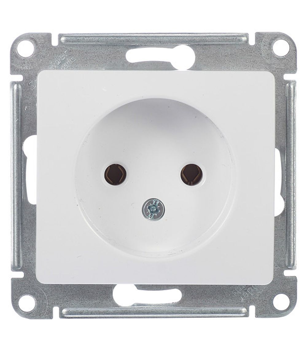 Schneider Electric Glossa Белый Розетка без заземляющих контактов механизм IP20 скрытая установка GSL000141