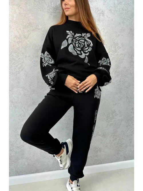 костюм с принтом розы