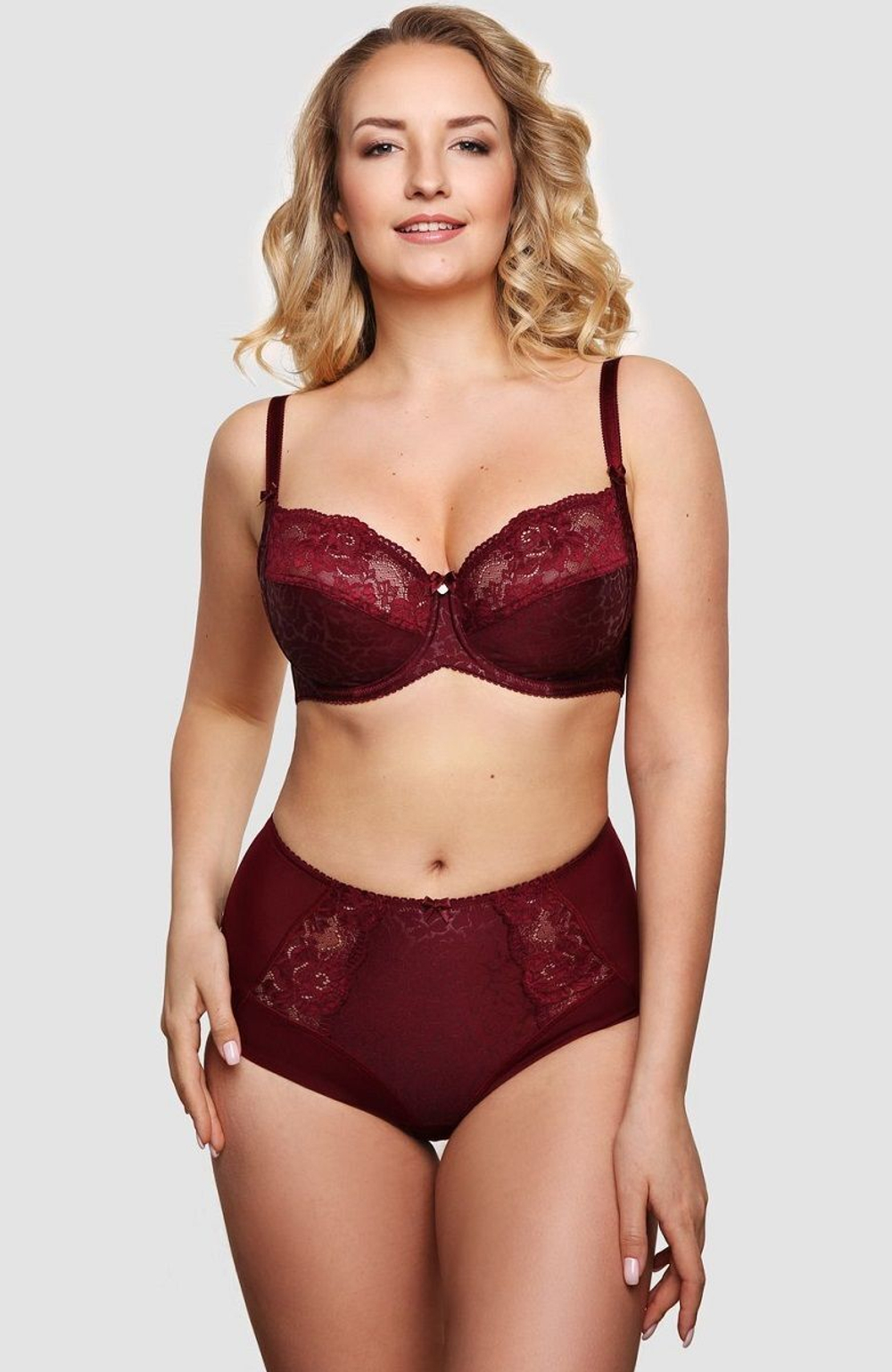 Трусики-макси с кружевными вставками (Размер: 56) (Цвет: пудровый)